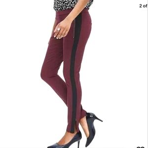Banana Republic Sloan Skinny Pants - Maroon With Black Stripes - Size 8P New